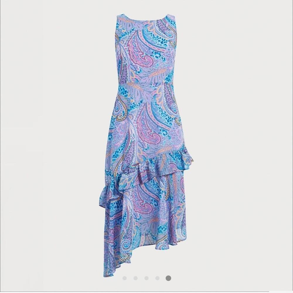 Sam Edelman NWT Summer Paisley Ruffled MIDI Dress, lined and gorgeous. - Picture 3 of 16
